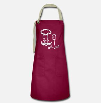 Kochschürze mit dem Logo Oui Chef